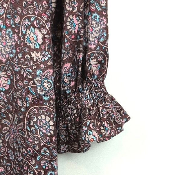Renata by Renata Gasparian High Neck Floral Long Sleeve Maxi Dress Size L - Picture 5 of 11
